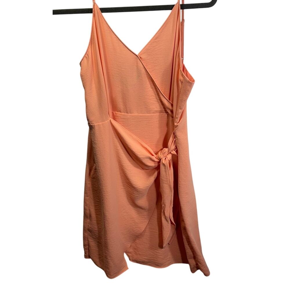 NWT Naked Zebra Peach Orange Wrap Dress Women's Size Medium M Adjustable Straps